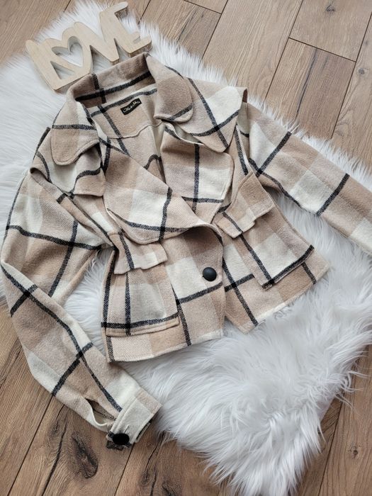 Kurtka żakiet narzutka krata Me&you polski produkt