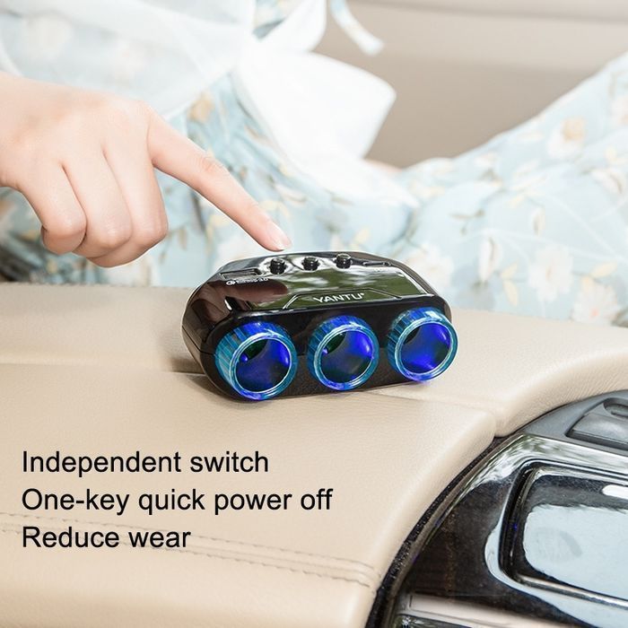 Rozdzielacz gniazda zapalniczki LM21 - 3 gniazda + USB + Typ C -