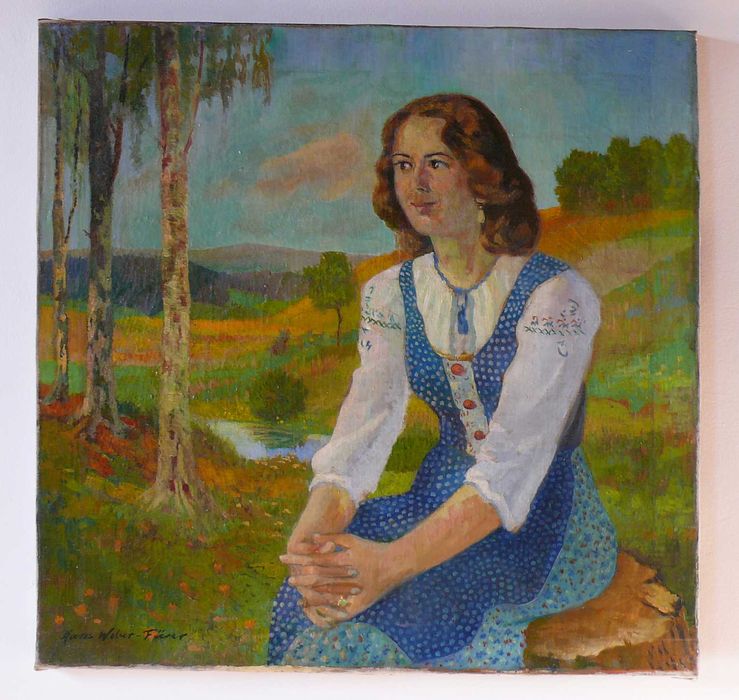 Hans Weber Furer przedwojenny obraz olejny