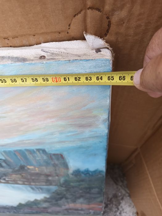 Quadro pintado à mão Paisagem Por do Sol