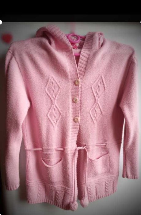 КОФТА *Barbie*/ КАРДИГАН / с капюшоном трикотажная / 8-10 лет+-