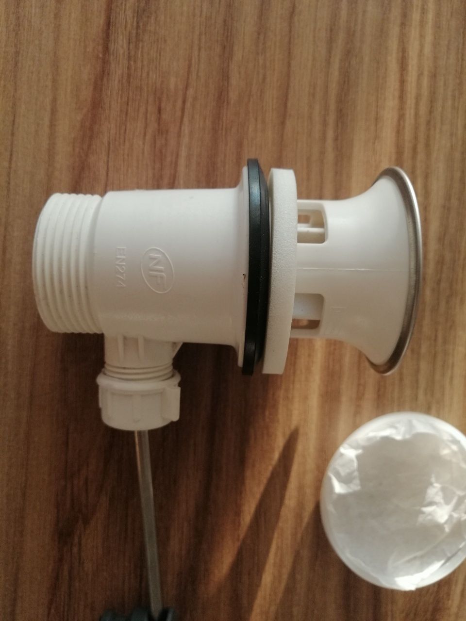 Hansgrohe Korek z z przelewem automatyczny srebrny NOWY