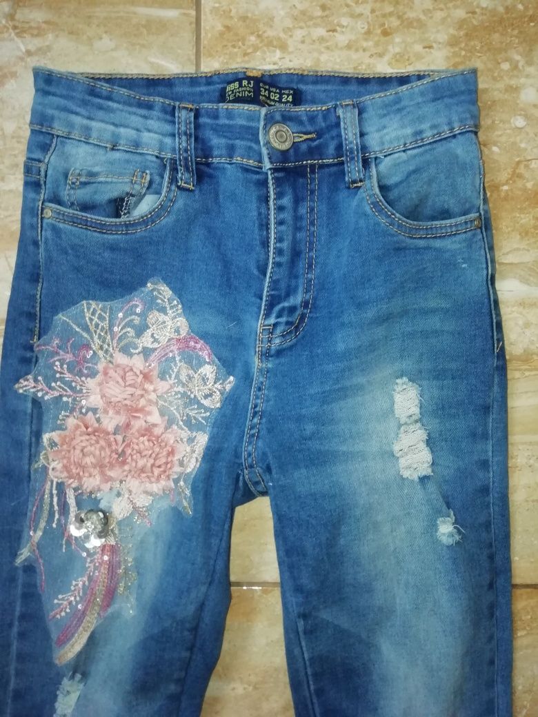 Spodnie jeansy rurki roz 34