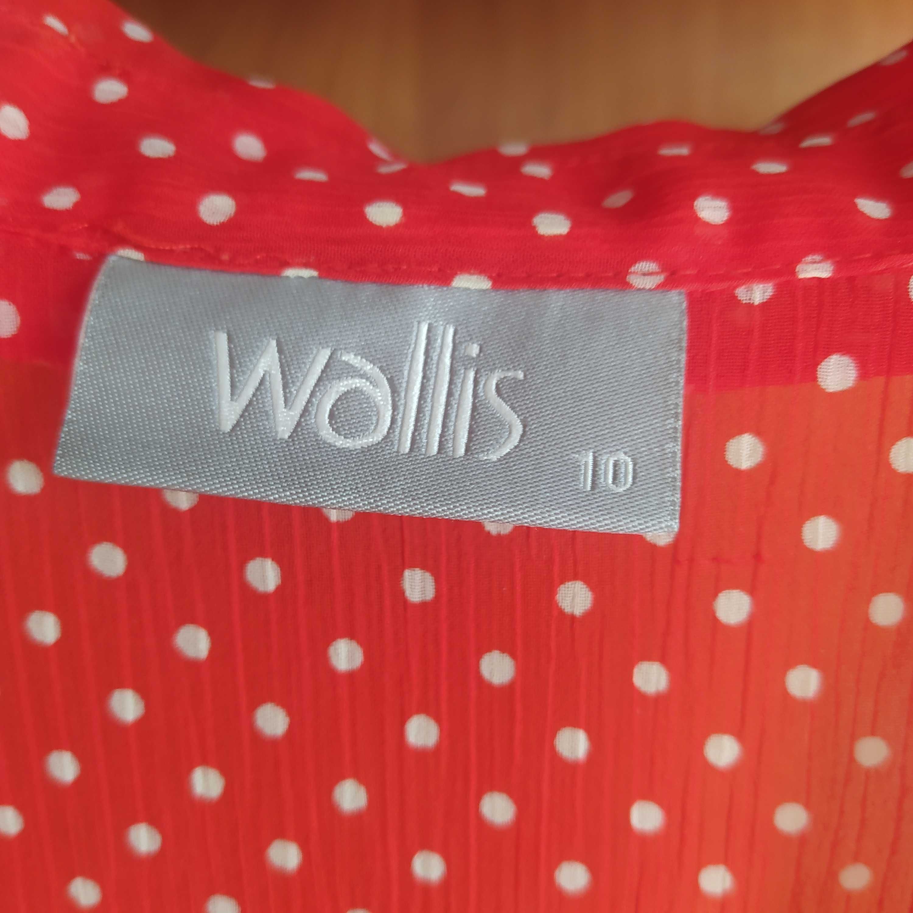 Bluzka damska cienka czerwona w drobne kropki r. XS Wallis