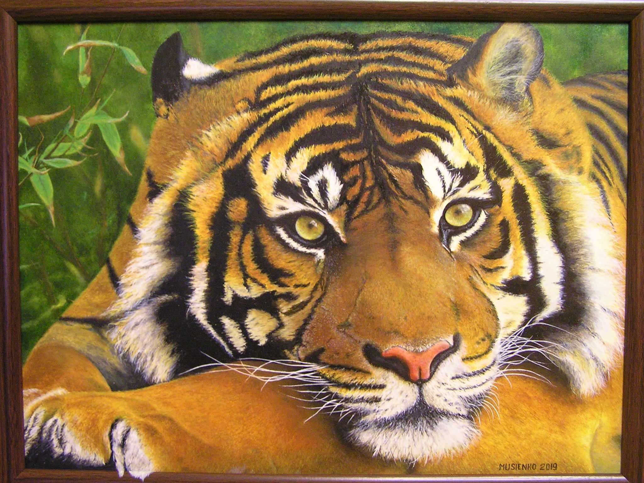 Картина 30х40, полотно, олія,  Тигр.