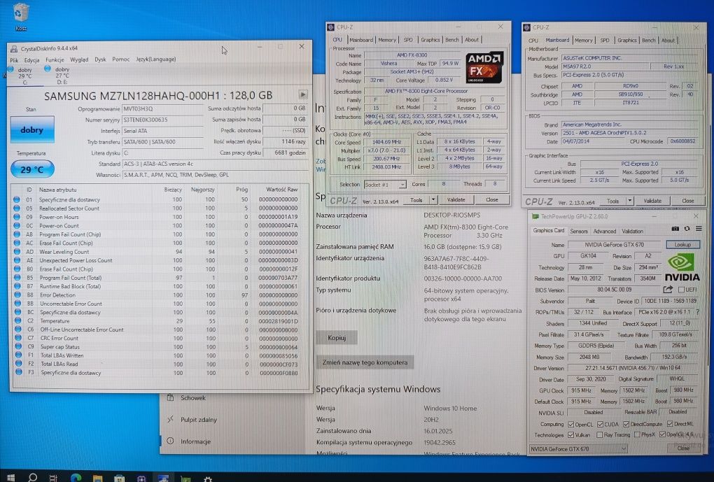 Komputer stacjonarny FX8300 GTX670 16GB  SSD