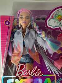 Barbie extra GRN29 tęczowe warkoczyki lalka piesek akcesoria NOWA