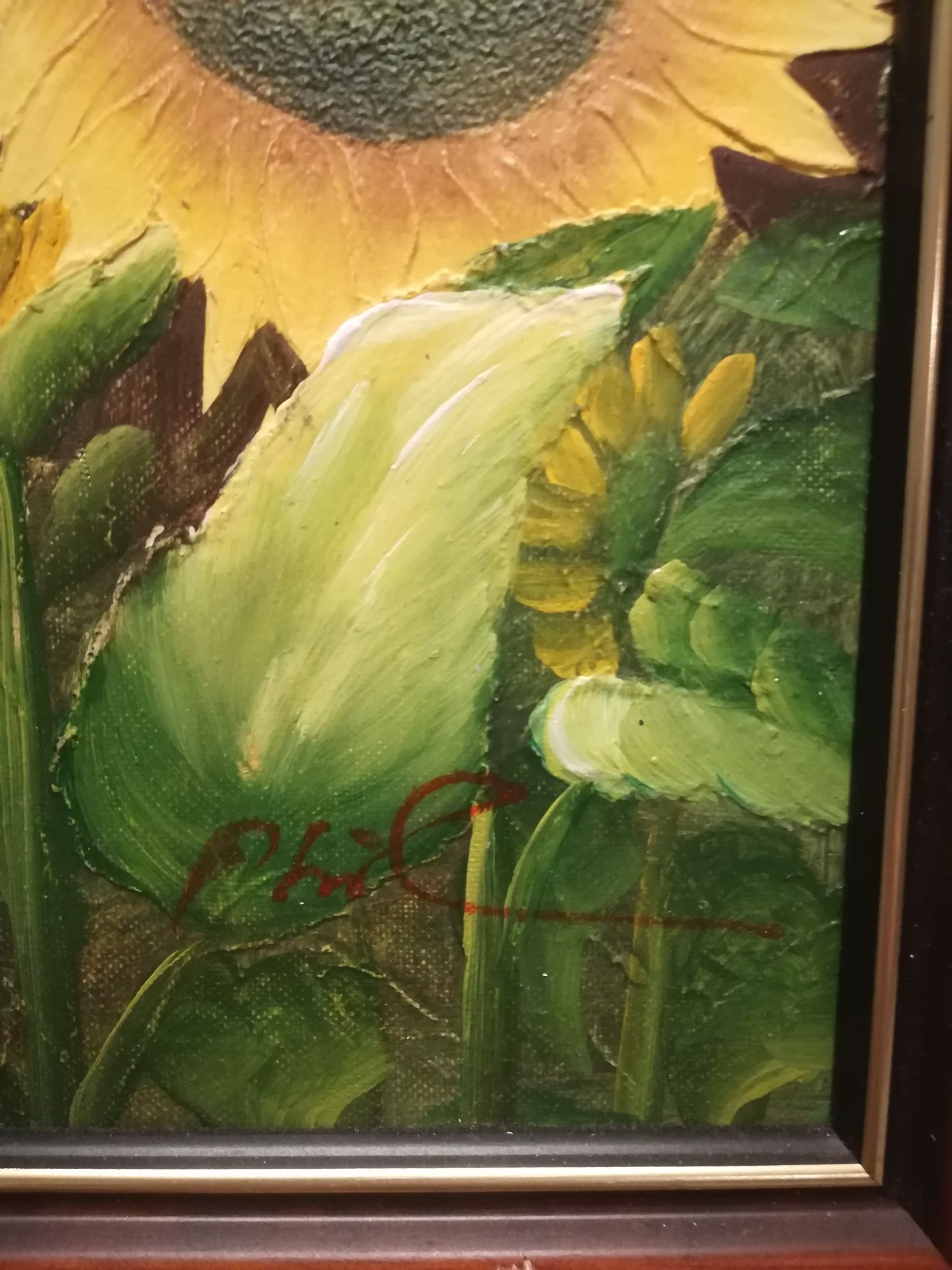 Obraz olejny ręcznie malowany na płótnie. Słoneczniki. Wyprzedaż