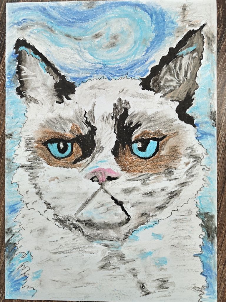 "kot" a3. Obrazek farbki