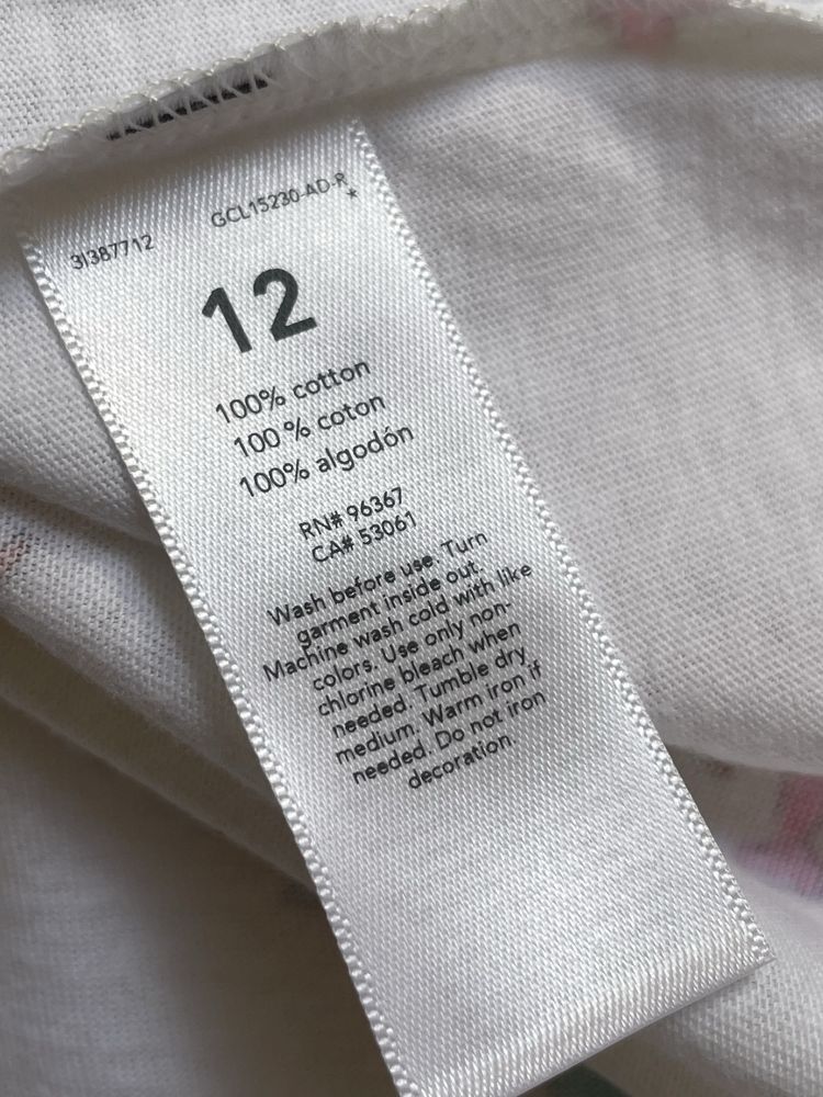 152 12 lat OshKosh USA biała koszulka tshirt w kolorowe delfiny delfin