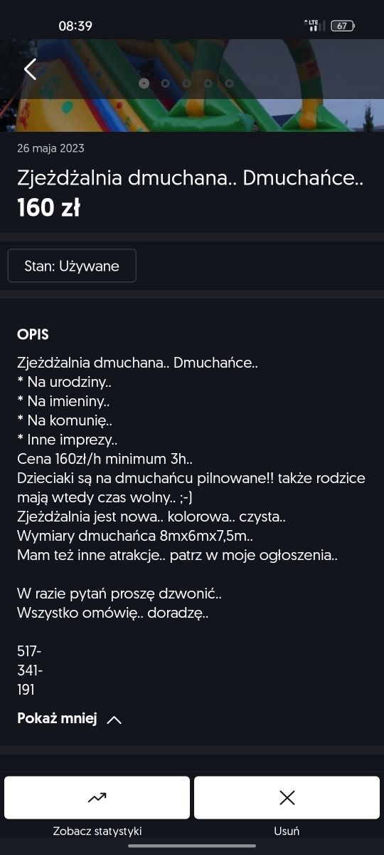 Zjeżdżalnia dmuchana.. Dmuchańce..