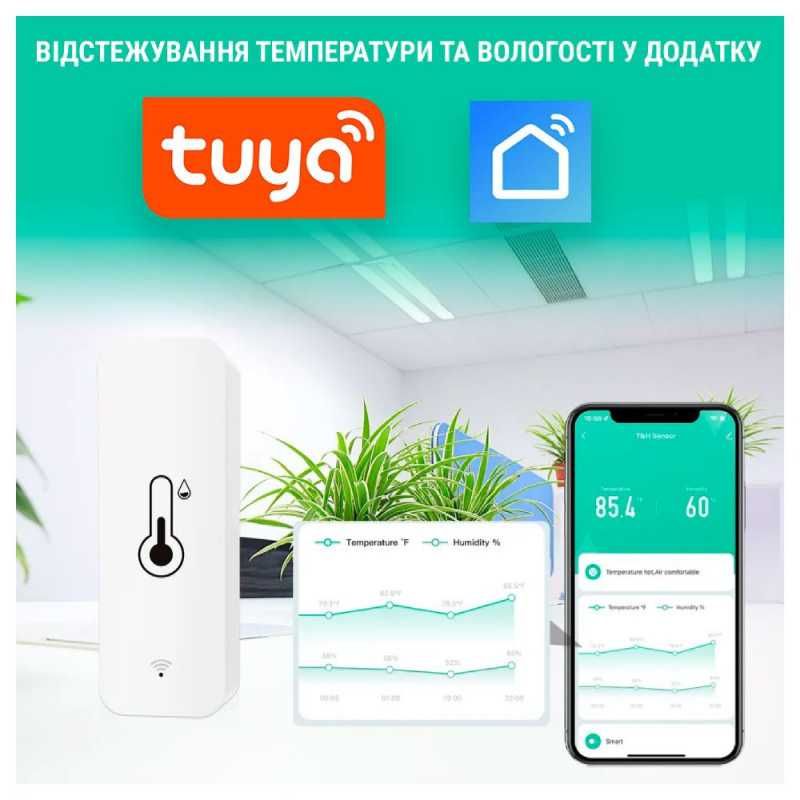 Датчик температур и влажности воздуха программируемый tuya smart wi-fi