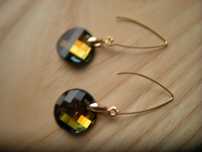 kolczyki 5,3cm Swarovski twist crystal tabac 18mm bigle rybki stal
