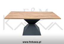 Stół  jadalny dąb kraft klepsydra podstawa loft INDUSTRIALNA 180x90