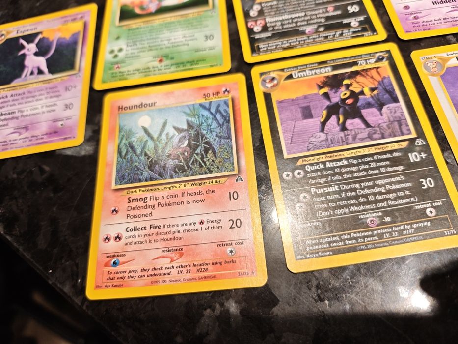 Karty rare neo Discovery pokemon rzadkie umbreon
