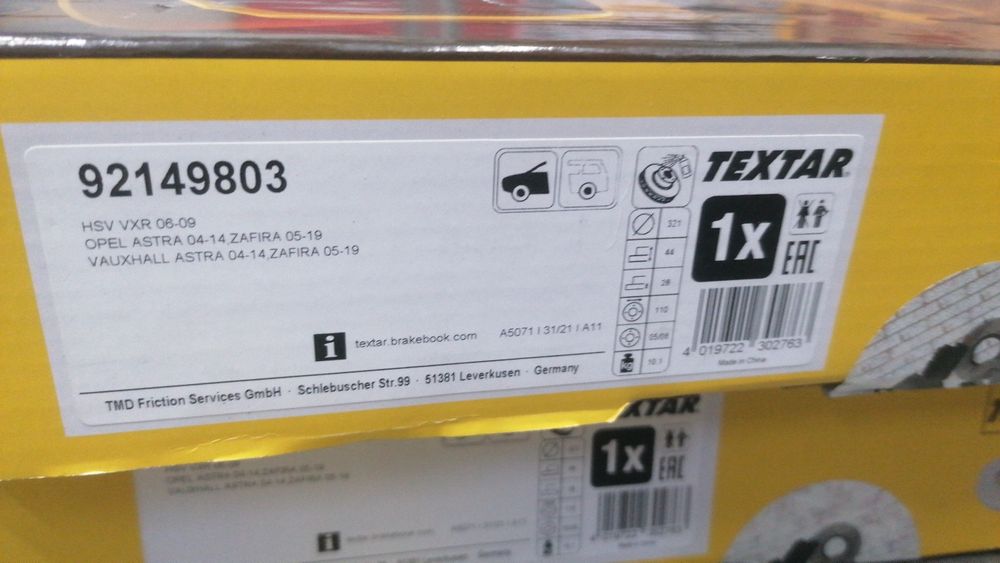 Discos Textar Opel Gtc