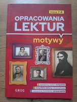 Opracowania lektur - motywy, kl. 7-8, j. polski, egzamin ósmoklasisty