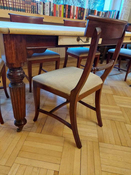 stół dębowy handmade plus 6 krzeseł 200x100