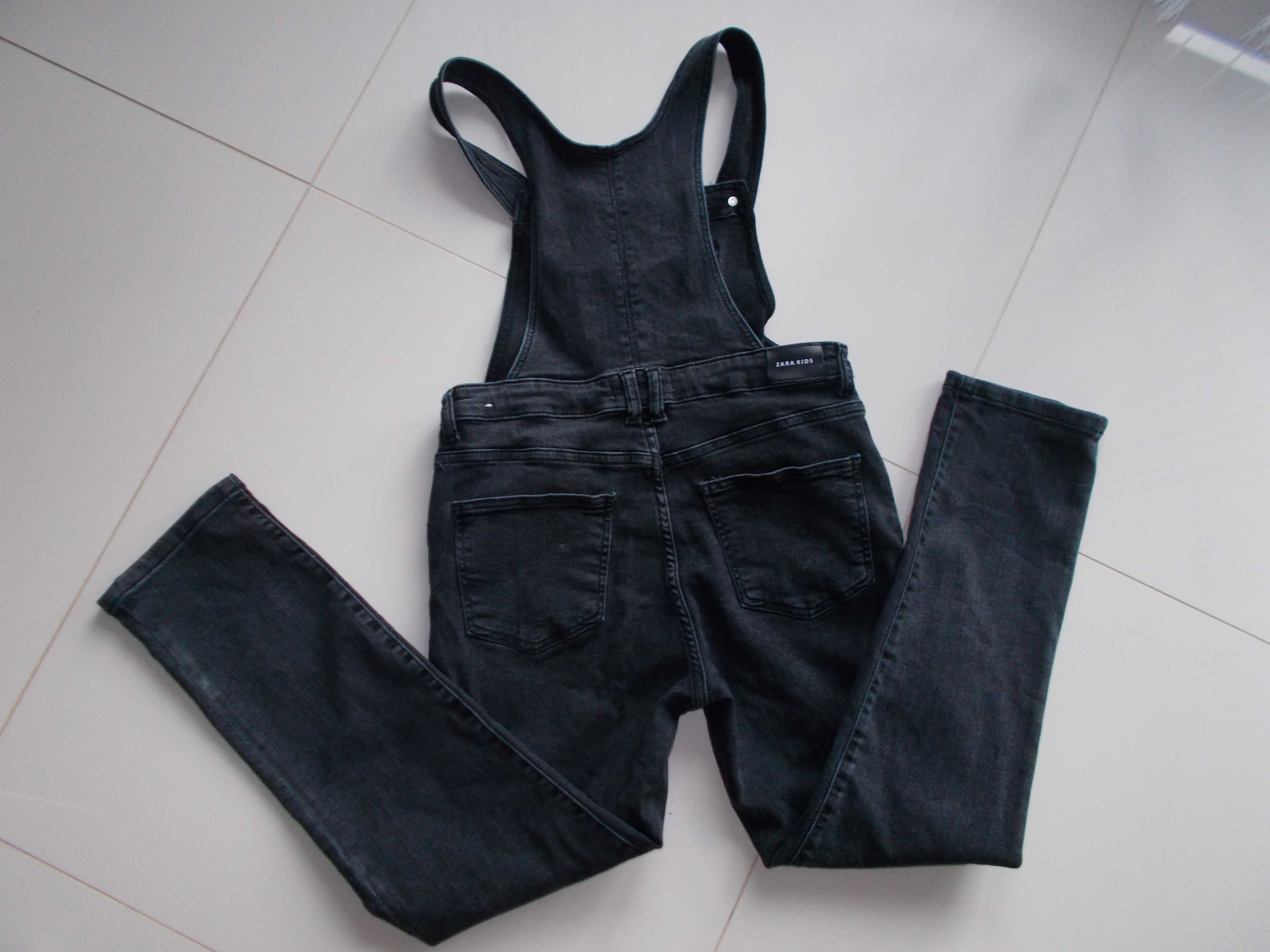 ZARA kids jeansowe ogrodniczki 152 xs dziewczęce spodnie rurki 11 12