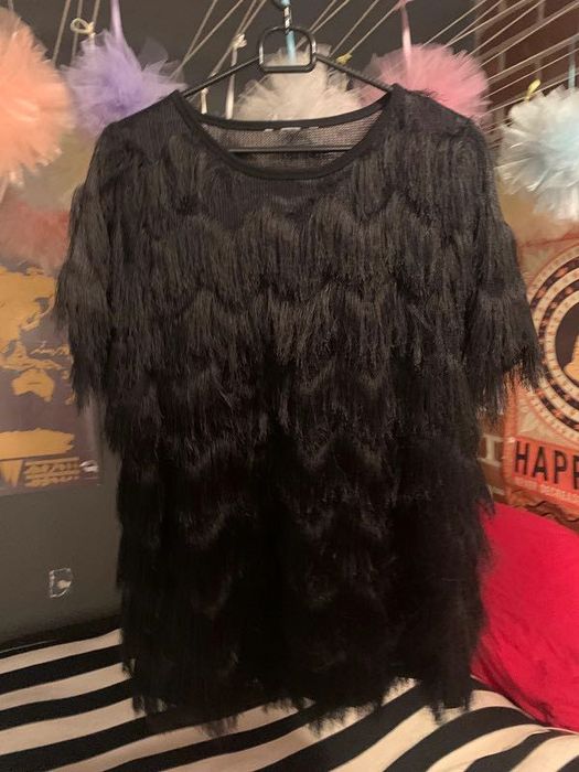 T-shirt z frędzelkami lata 20