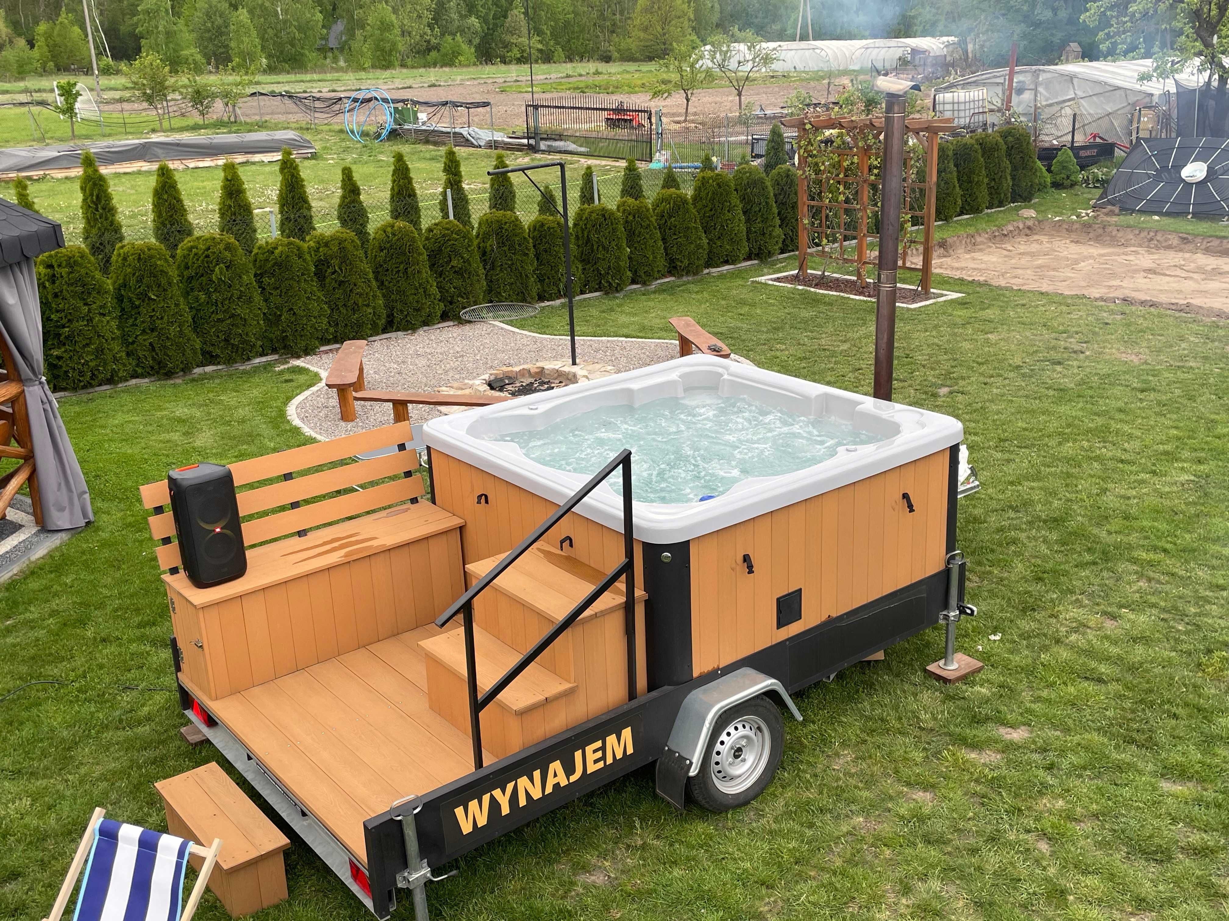 Jacuzzi / balia mobilna wynajem opalanie drewnem i grzałką