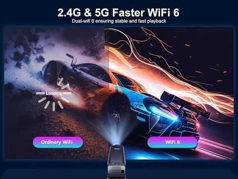 Projetor HY320 Android 11,Full HD nativo 390ANSI WiFi 6, BT5.0 4K Novo