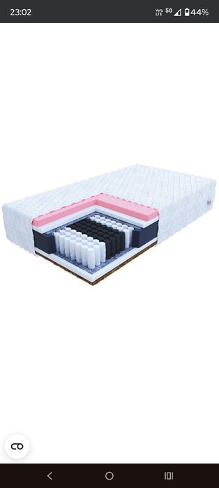 Nowy Materac kieszeniowy FDM KASPER 180x200, pianka visco, kokos, H3-H