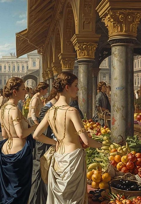 Obraz na płótnie - cykl "Na Targu" - wielkość 75cm x 108cm