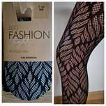Rajstopy Calzedonia s/m czarne liście rete