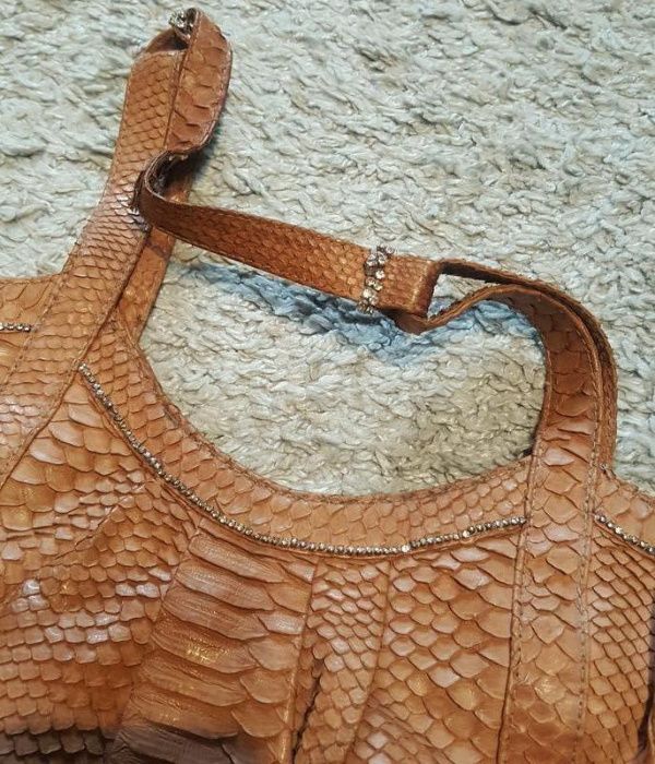 Оригинал.женская, шикарная сумка- шопер- мешок из кожи питона ambre ba