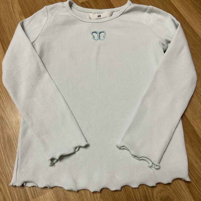 Нарядна джинсовка на дівчинку 5 6 110 116 регланчик в рубчик футболка