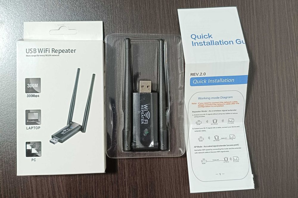 Ретранслятор U&P WR01 Wi-Fi Repeater 300M 2.4GHz Black (PRN-WR01-BK)