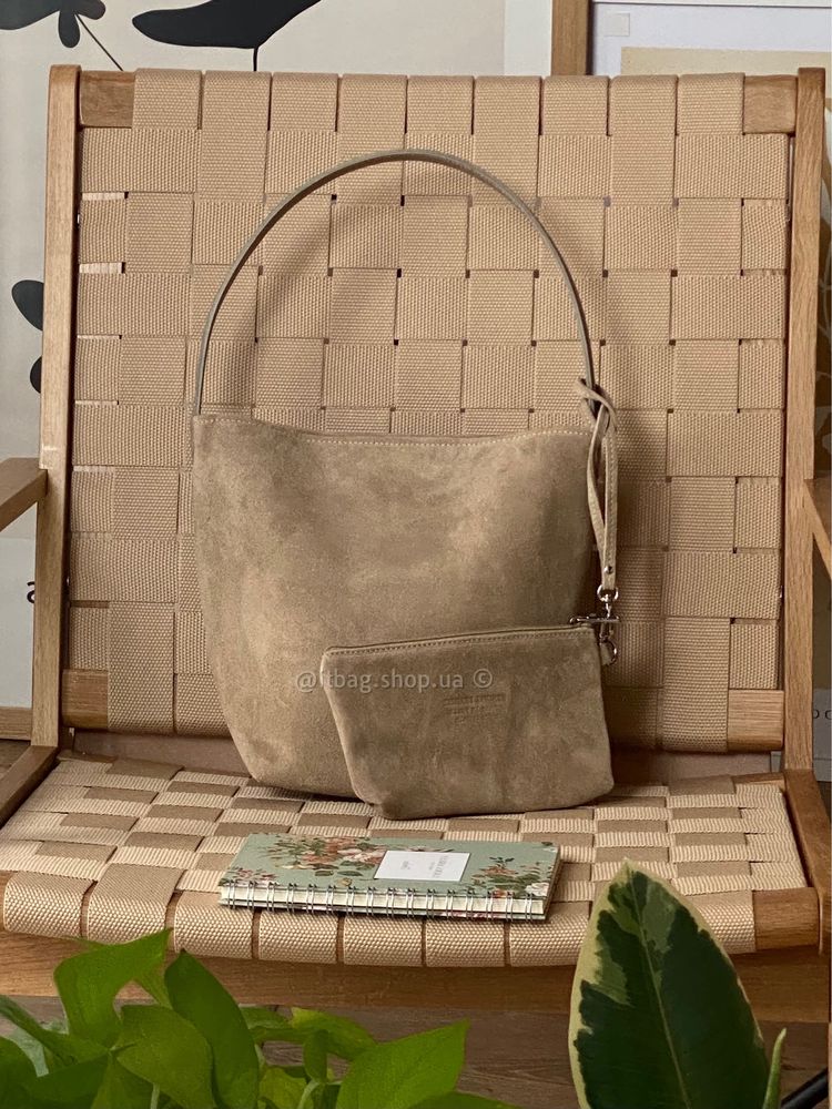 Замшева сумка bucket bag, новинка з Італії. Замшевая сумка Италия
