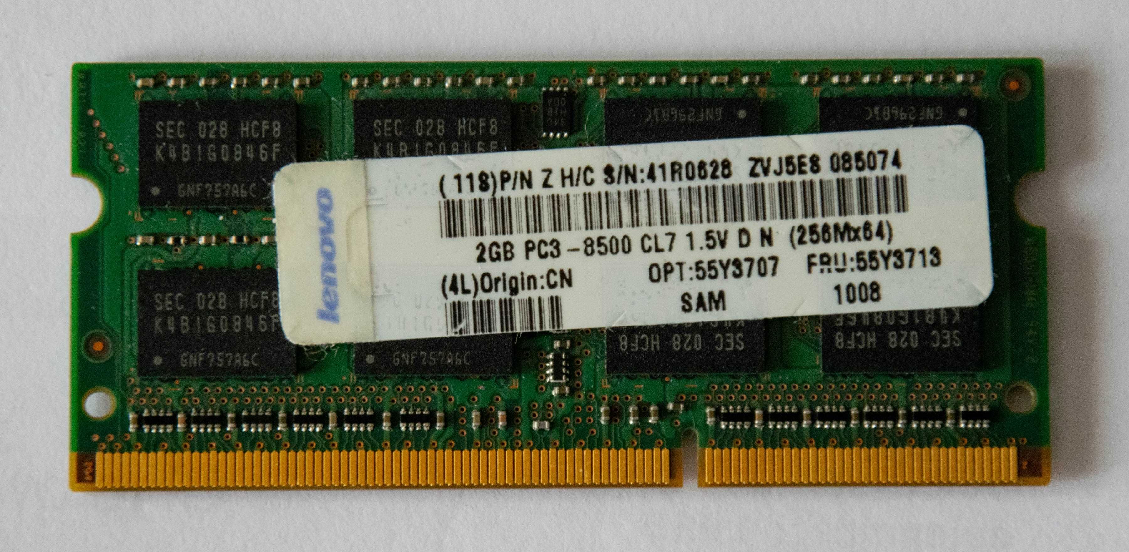 DDR3 Samsung 2GB 2Rx8 PC3-8500S-7-10-F2