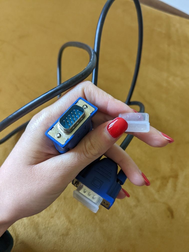 Kabel VGA nowy niebieski