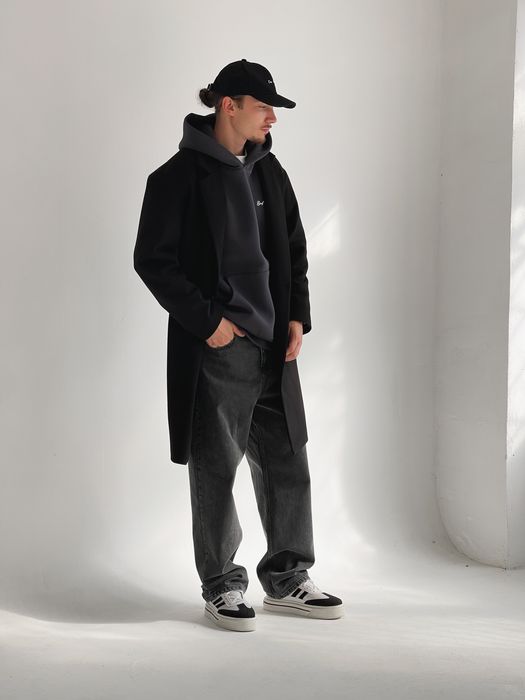 Пальто чоловіче чорне / Пальто мужское черное M