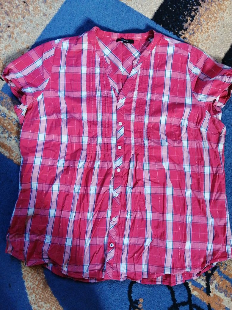 ŁADNA duża Bluzka koszulowa w kratę XXL