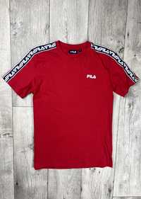 Fila футболка s размер с лампасами красная оригинал