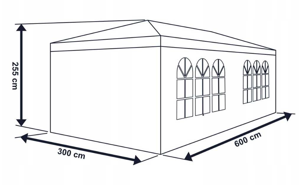 Duży Namiot Pawilon Ogrodowy Imprezowy Handlowy 3x6 m Pergola Altana