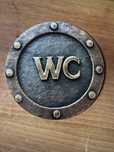 Tabliczka aluminiowa WC retro vintage