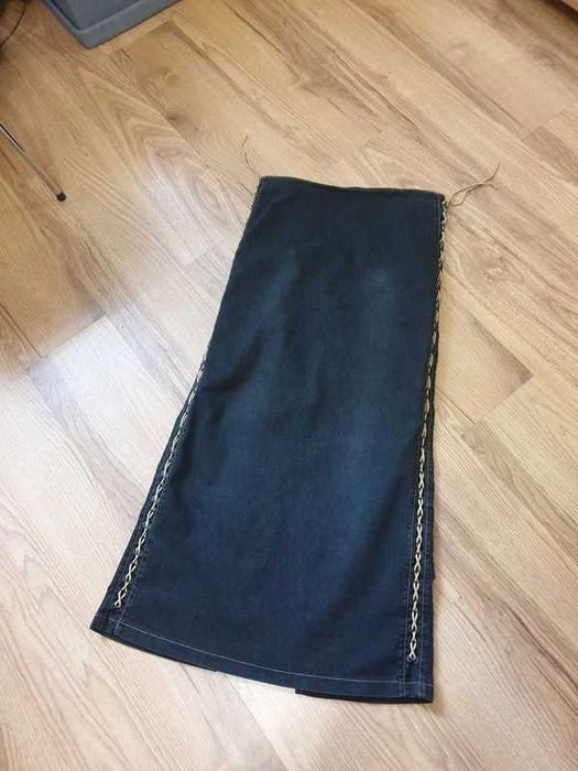 Jeansowa spódnica maxi sznurowana vintage alternative
