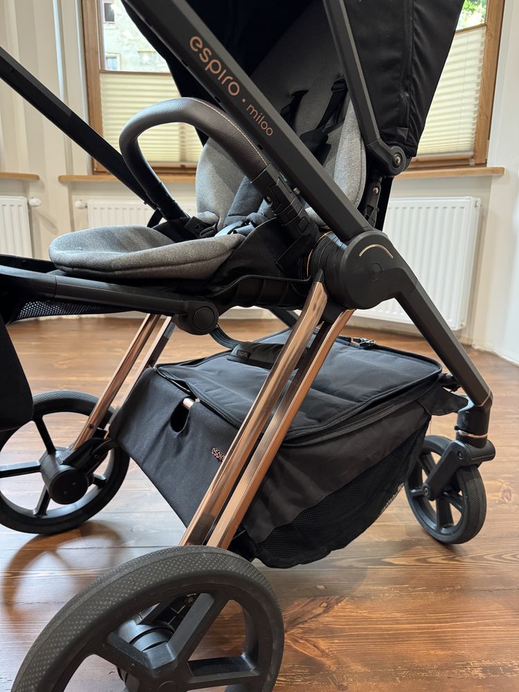 Wózek Espiro Miloo 2w1 Kolekcja 2024 Diamond Black Czarny