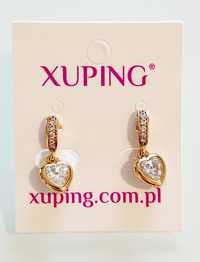 Pozłacane kolczyki wiszące serca Xuping