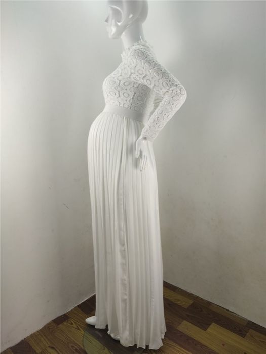 suknia ślubna ciążowa boho ivory rękaw S, M, L, XL