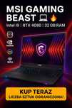 Laptop dla graczy MSI Vector i9 32GB 1TB RTX4080 W11 jak NOWY