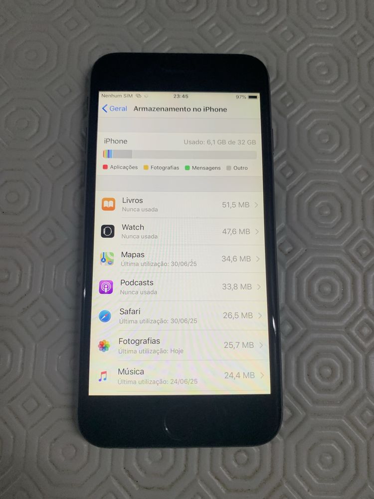 Iphone 6 32G cinza (100%}