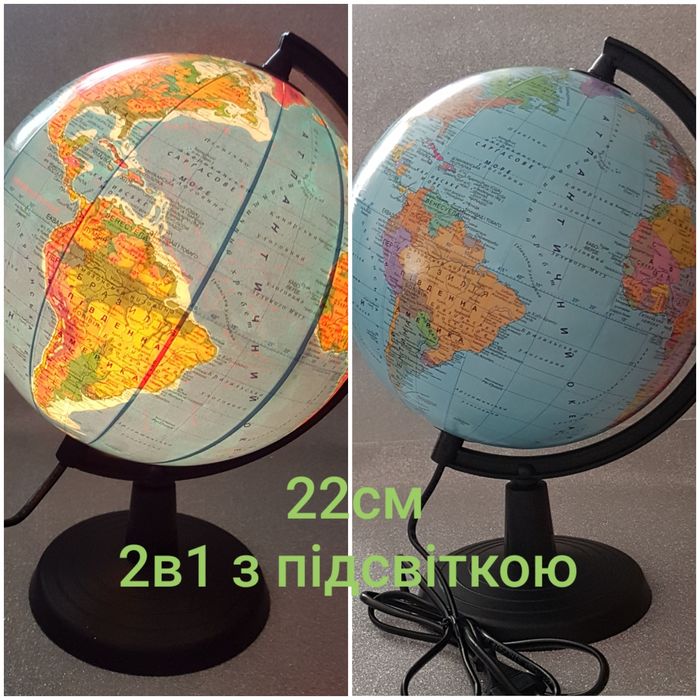 Глобус Політичний.Фізичний.32см Новий.УП НП  Подарунок