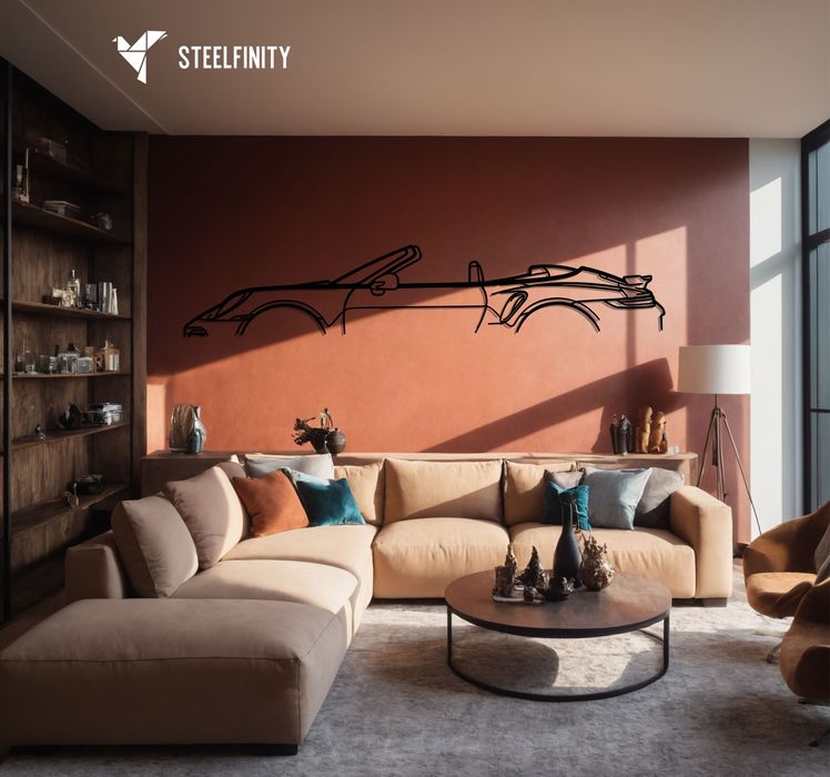 Zawieszka ścienna 911 Turbo Cabrio model 992 metalowa sztuka, obraz