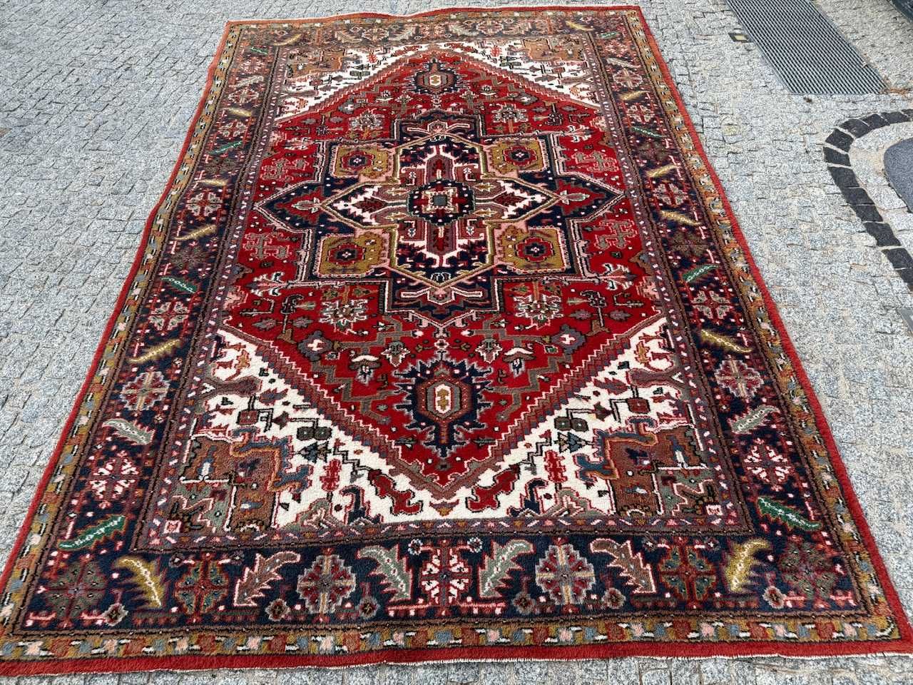 Vintage r.tkany wełniany dywan perski Indo-Heriz 300x200 galeria10 tys