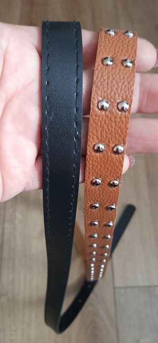 Dwa paski czarny i brąz 104 cm